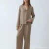 Anna Field HAMMERED SATIN SET - Pyjama Set - Light Brown