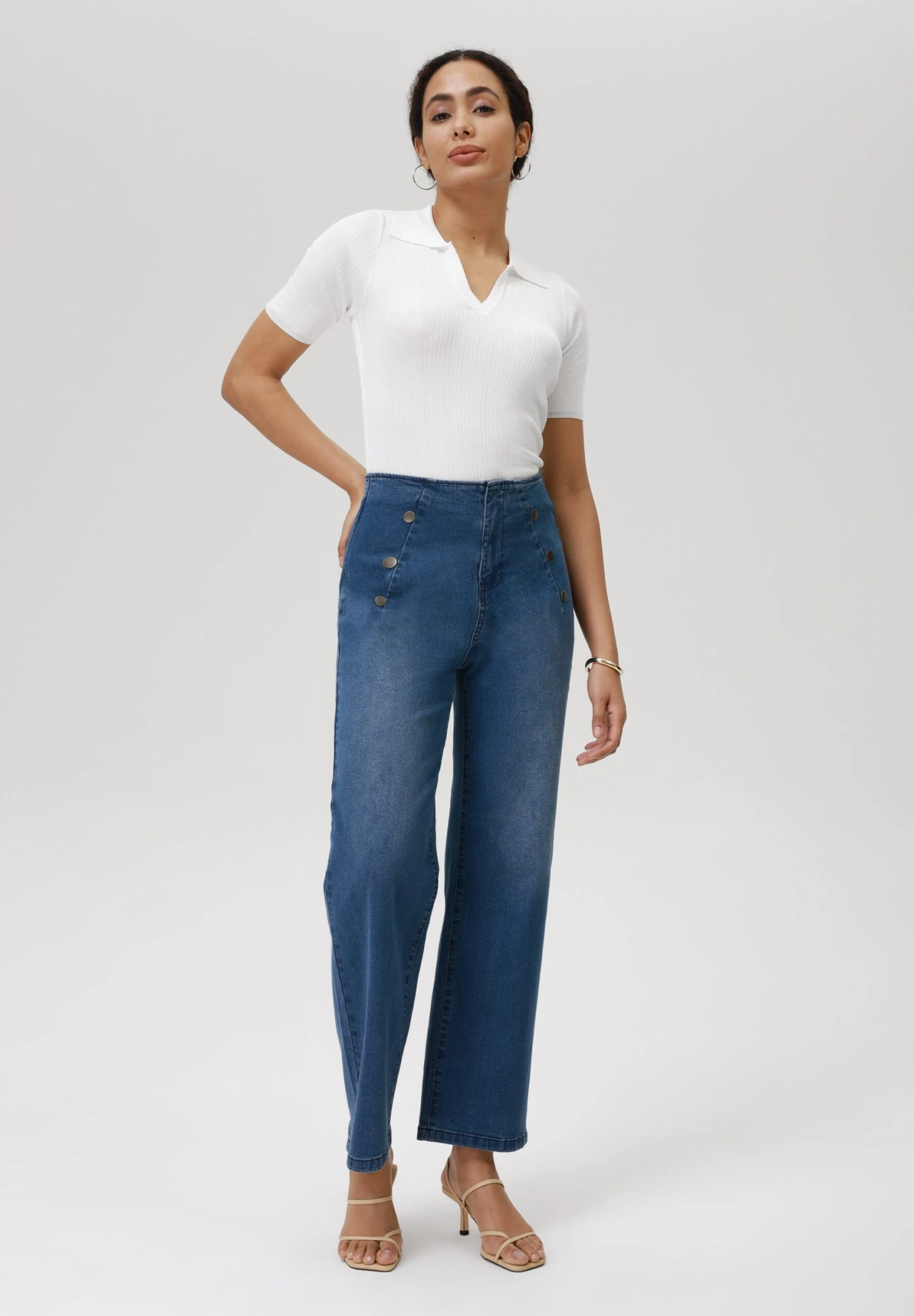Anna Field Straight Leg Jeans - Mid Blue Wash 2 Anna Field Straight Leg Jeans - Mid Blue Wash - Image 2