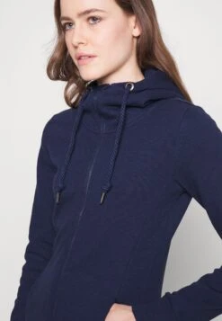 Zip-Up Sweatshirt -Dark Blue -Fashion 7bda25c1f919476085145851035afabc