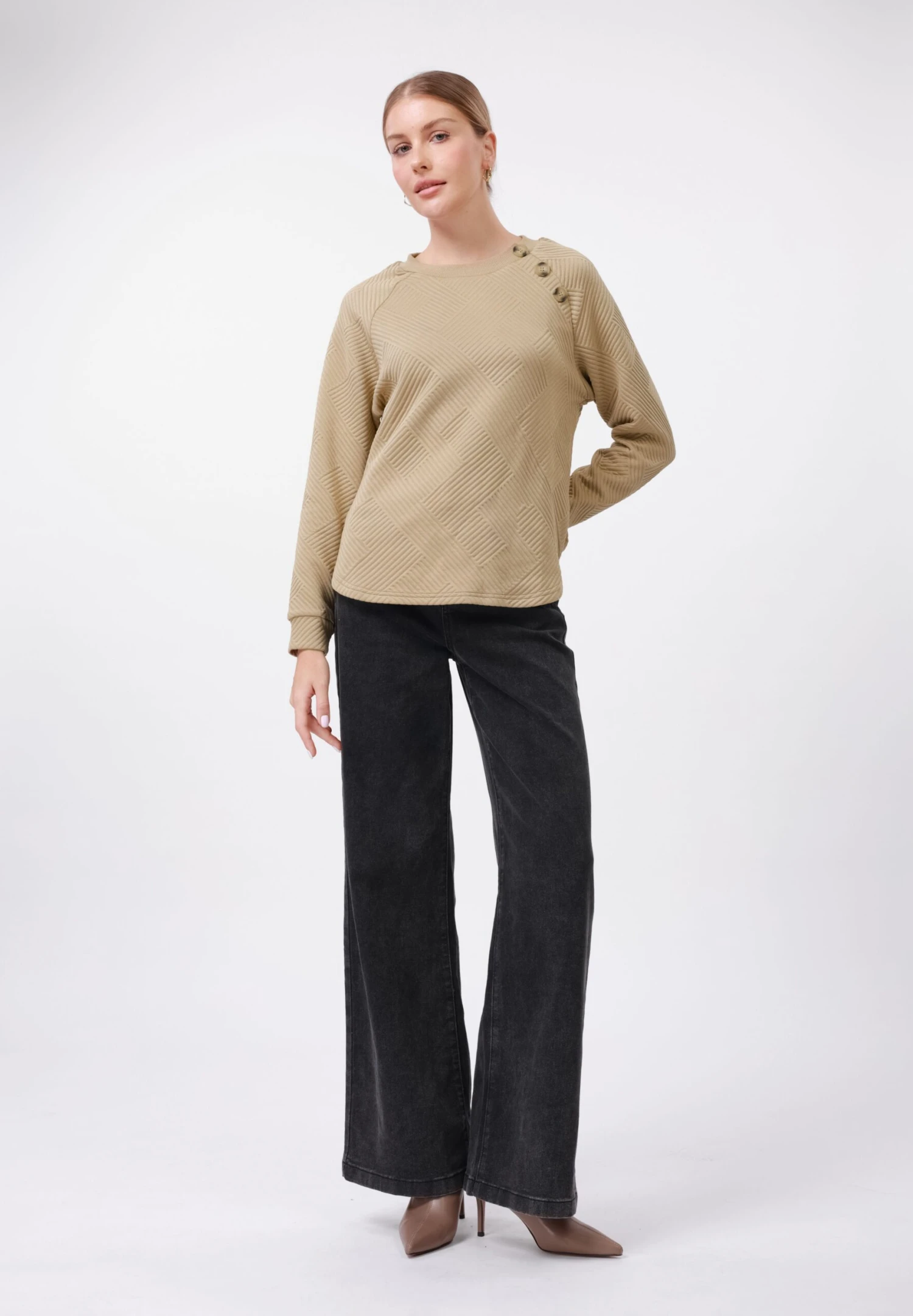 Anna Field Sweatshirt - Khaki 2 Anna Field Sweatshirt - Khaki - Image 2