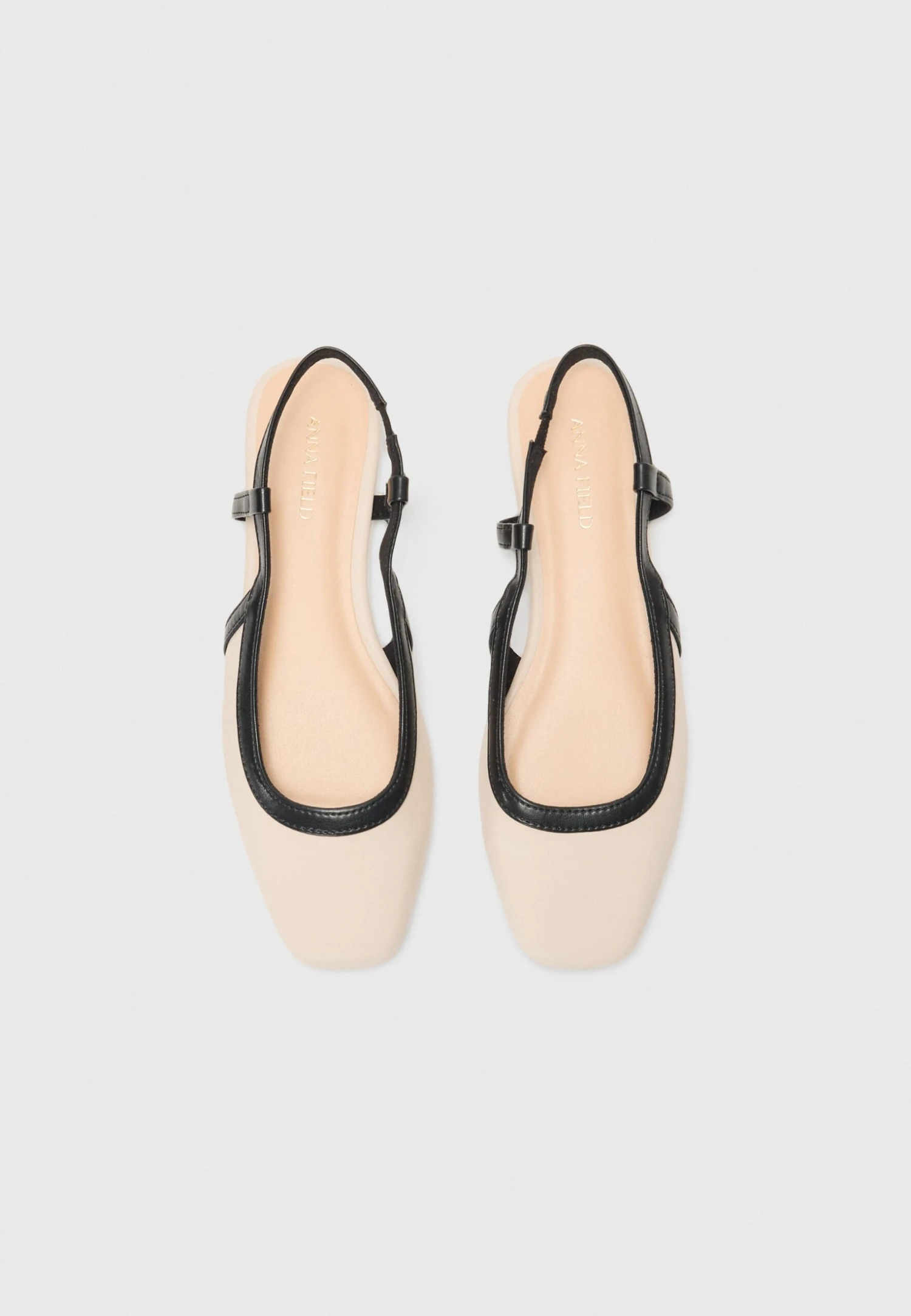 Anna Field Slingback Ballet Pumps - Off White/black 4 Anna Field Slingback Ballet Pumps - Off White/black - Image 4