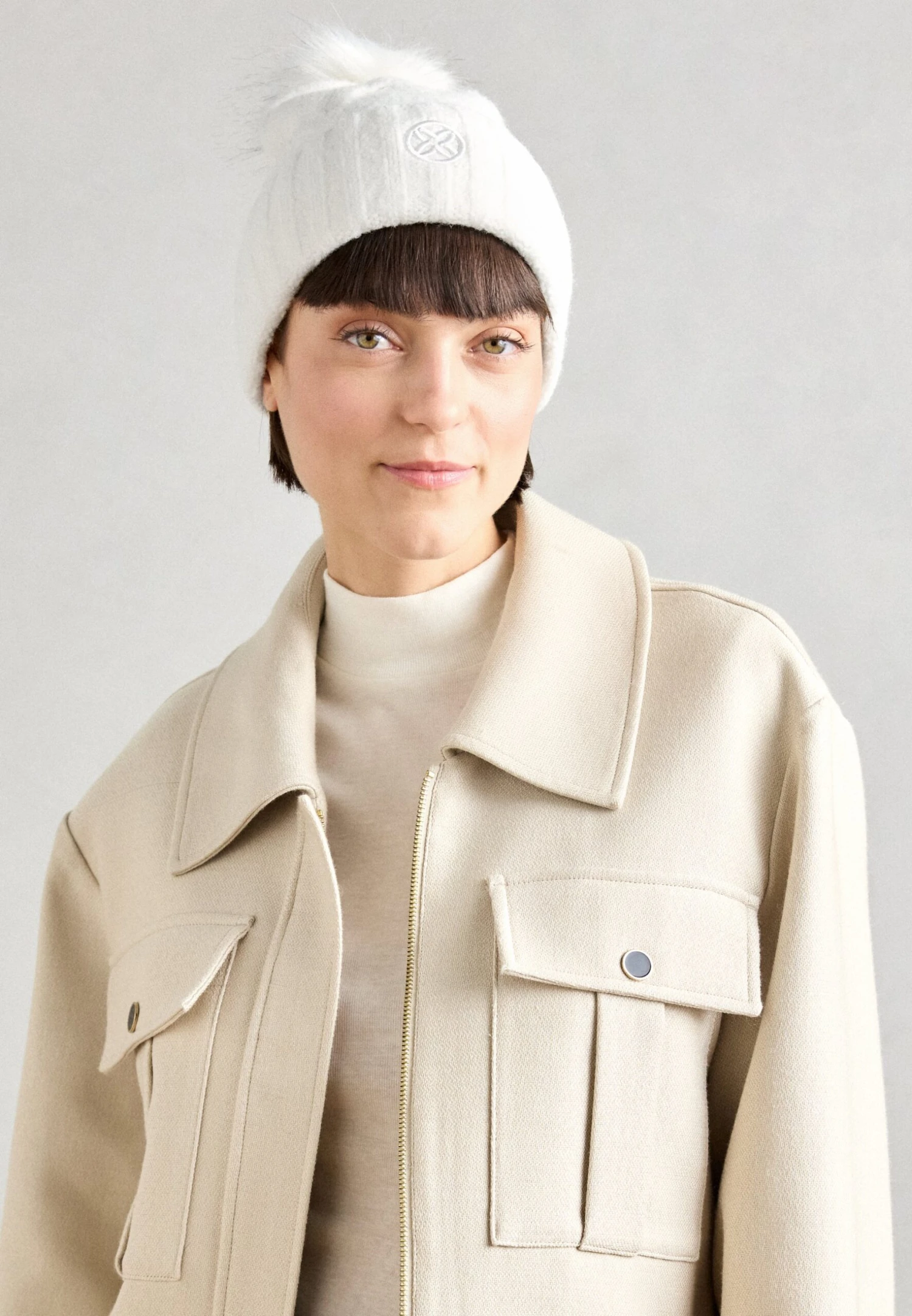 Anna Field Beanie - White 2 Anna Field Beanie - White - Image 2