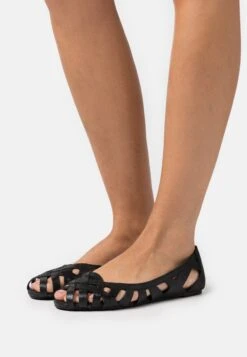 Anna Field Leather - Peeptoe Ballet Pumps - Black