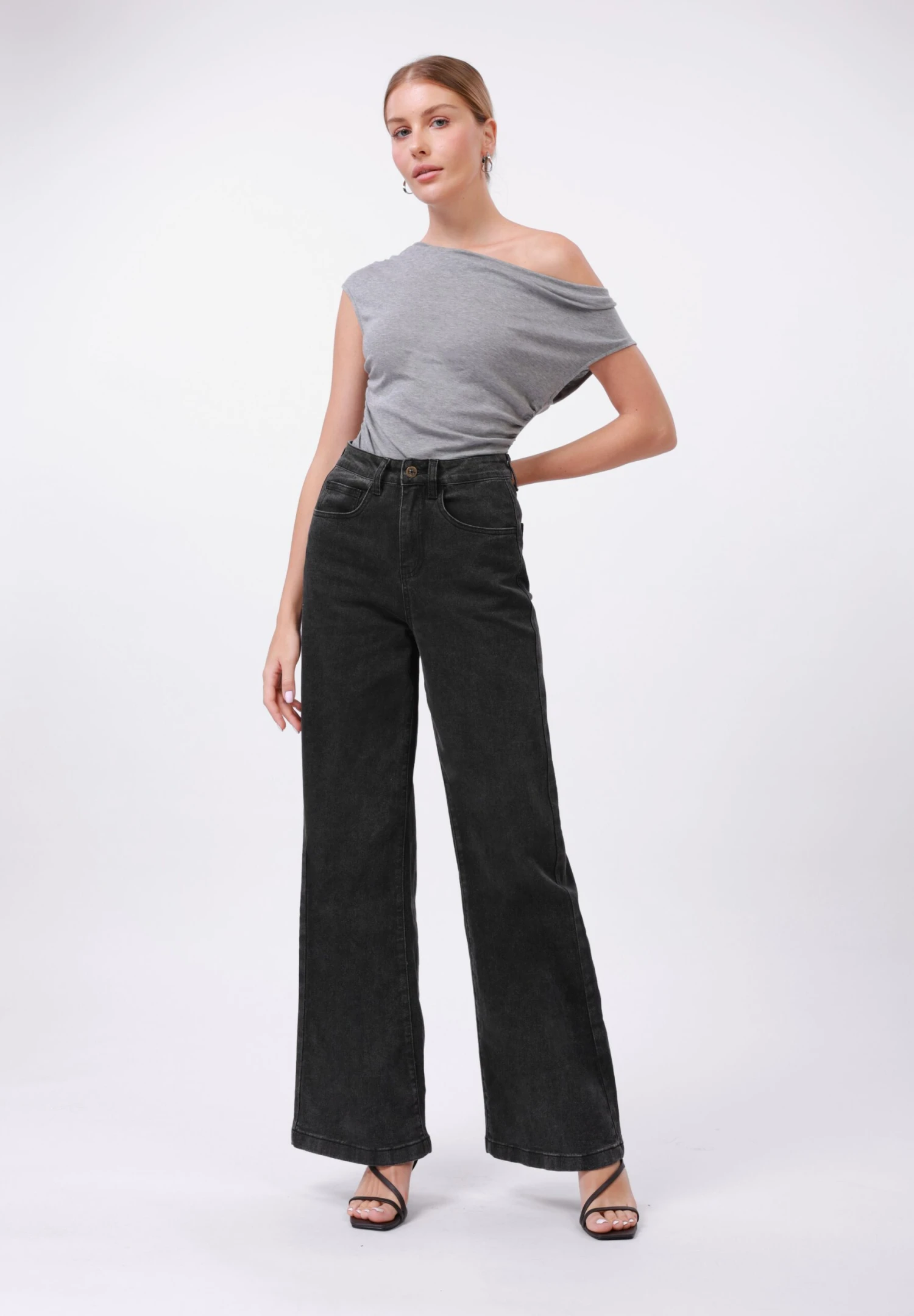 Flared Jeans - Washed Black 2 Flared Jeans - Washed Black - Image 2