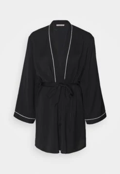 Anna Field Amanda Satin Dressing Gown - Dressing Gown - Black -Fashion 8d83c445099f4342aabc07d1ce2caede