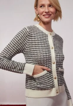 Anna Field Cardigan - Black/off-white -Fashion 8e118ab241484fa2af1f8e031291d2a4