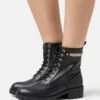 Lace-Up Ankle Boots - Black