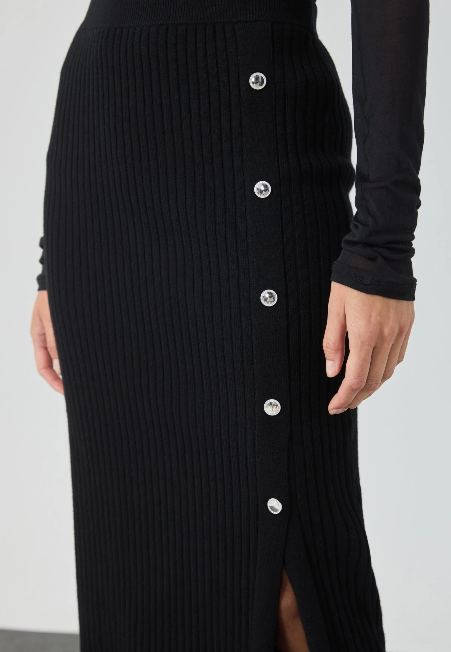 Anna Field KNIT SKIRT WITH BUTTONS - Pencil Skirt - Black 5 Anna Field KNIT SKIRT WITH BUTTONS - Pencil Skirt - Black - Image 5