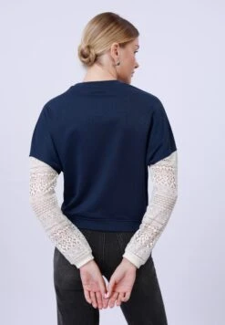 Anna Field LACE SLEEVE - Sweatshirt - Navy 8 Anna Field LACE SLEEVE - Sweatshirt - Navy -Fashion 97a62b949a1444d59788377f96959cd5