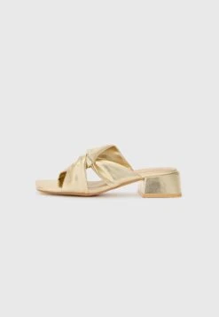 Heeled Mules - Gold-coloured