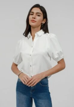 Anna Field DENIM - Button-down Blouse - Off-white Wash
