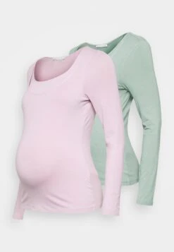 Maternity Basic Longsleeve 2 Pack - Long Sleeved Top - Pink/Light Green 10 Maternity Basic Longsleeve 2 Pack - Long Sleeved Top - Pink/Light Green -Fashion aa3097cc654b452191a42a513d4790a6
