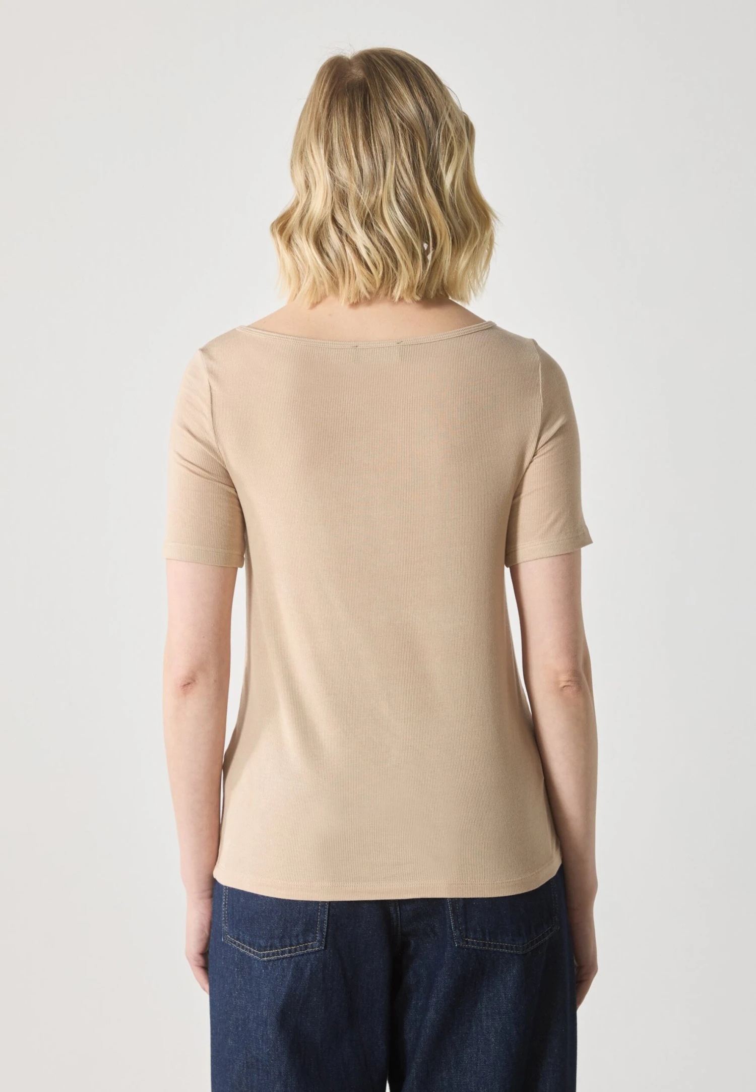 Anna Field BOATNECK T SHIRT IN MICRO MODAL MIX - Basic T-shirt - Light Taupe 3 Anna Field BOATNECK T SHIRT IN MICRO MODAL MIX - Basic T-shirt - Light Taupe - Image 3
