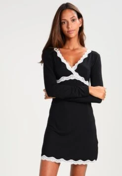 Anna Field Heidi Long Sleeves Viscose Nightdress - Nightie - Black