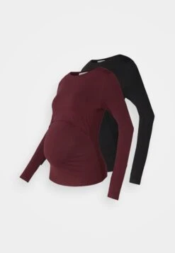 NURSING LONG SLEEVE TOP 2 PACK - Long Sleeved Top - Black/bordeaux 14 NURSING LONG SLEEVE TOP 2 PACK - Long Sleeved Top - Black/bordeaux -Fashion b370b8ac80434e11993cc94de24d561b