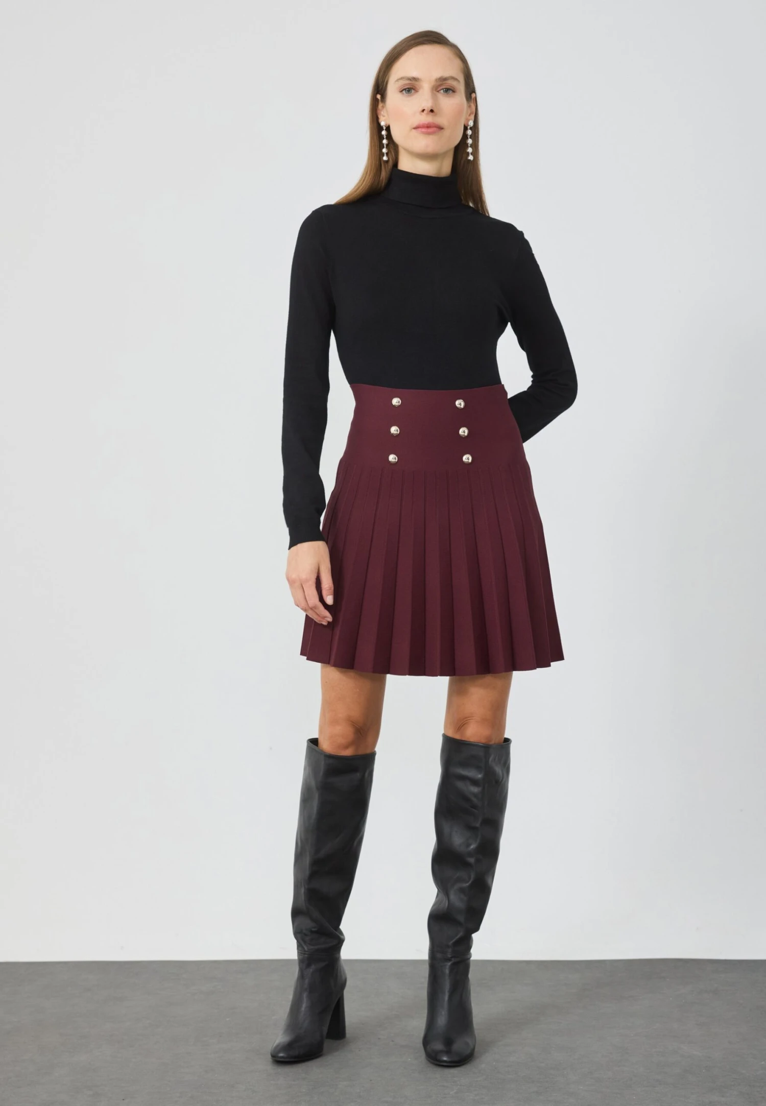 Anna Field MINI SKIRT WITH BUTTONS - A-line Skirt - Bordeaux 2 Anna Field MINI SKIRT WITH BUTTONS - A-line Skirt - Bordeaux - Image 2