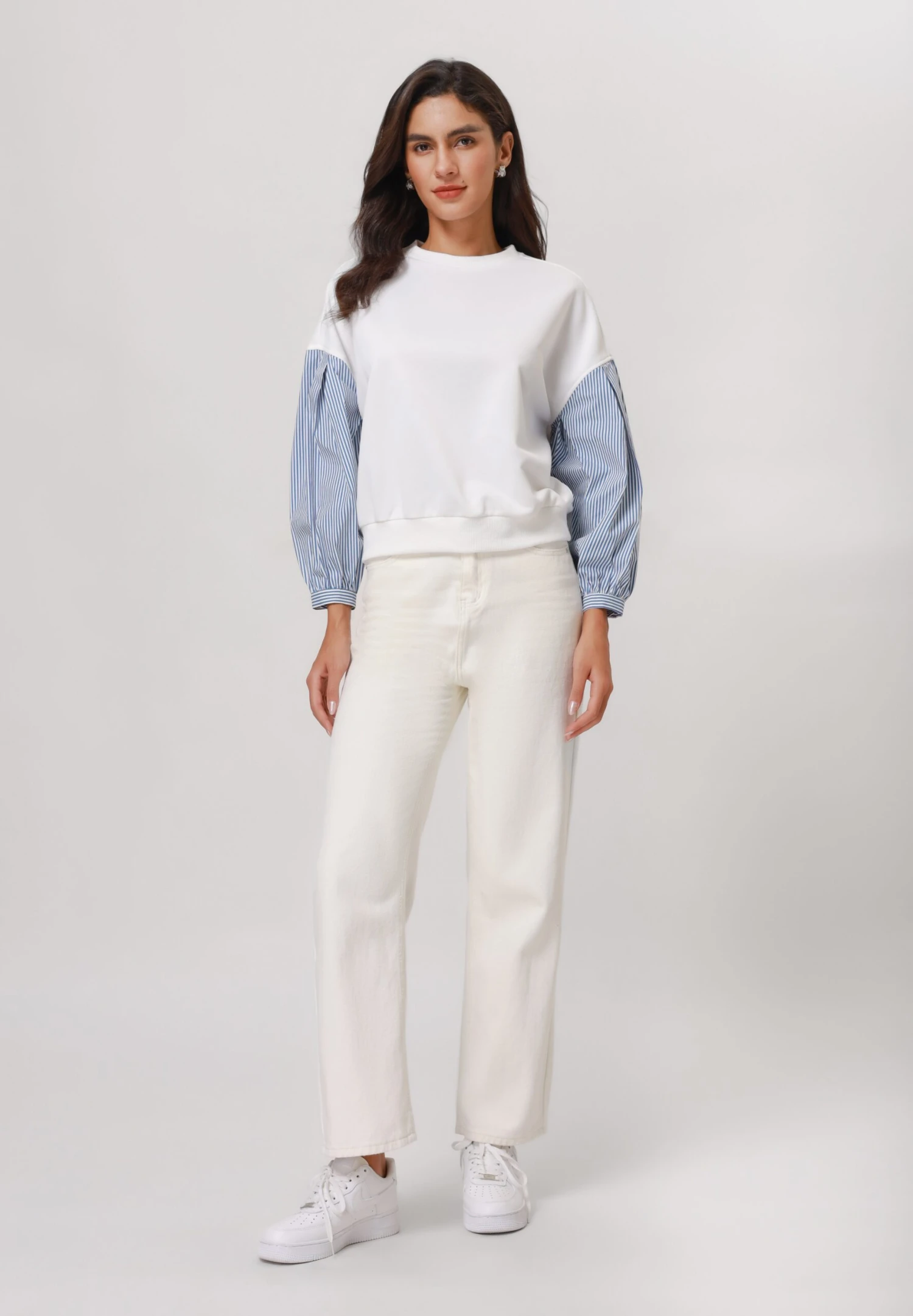 Anna Field Sweatshirt - White/blue 2 Anna Field Sweatshirt - White/blue - Image 2