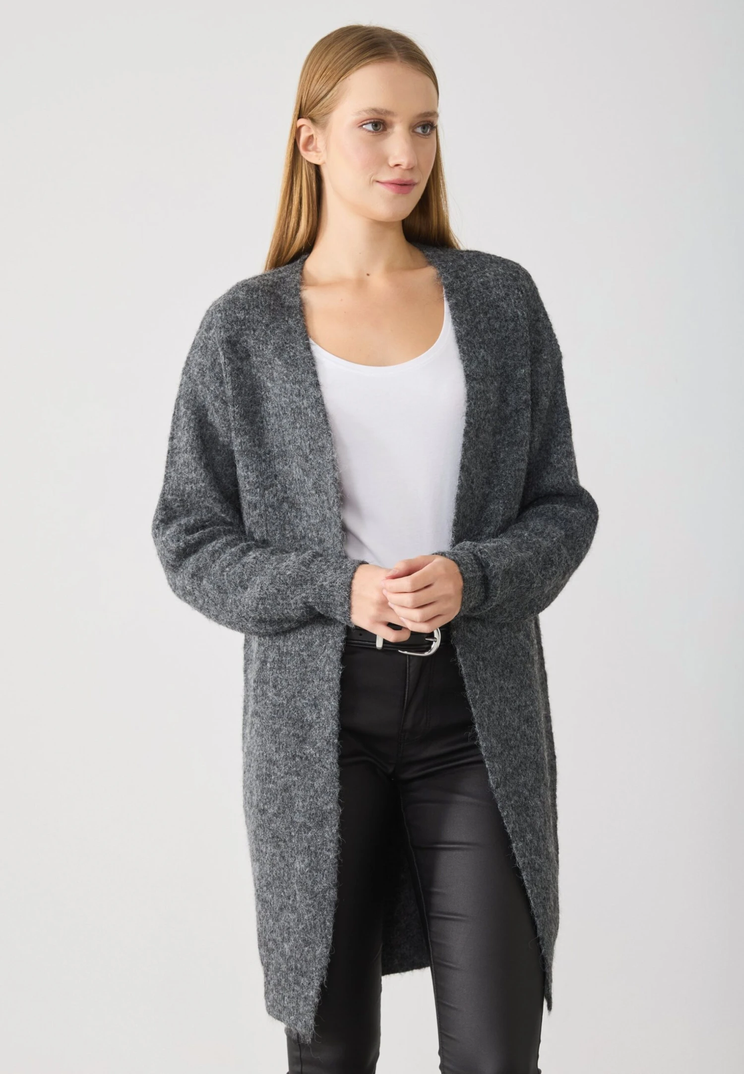 Anna Field Cardigan - Dark Grey Melange 1 Anna Field Cardigan - Dark Grey Melange