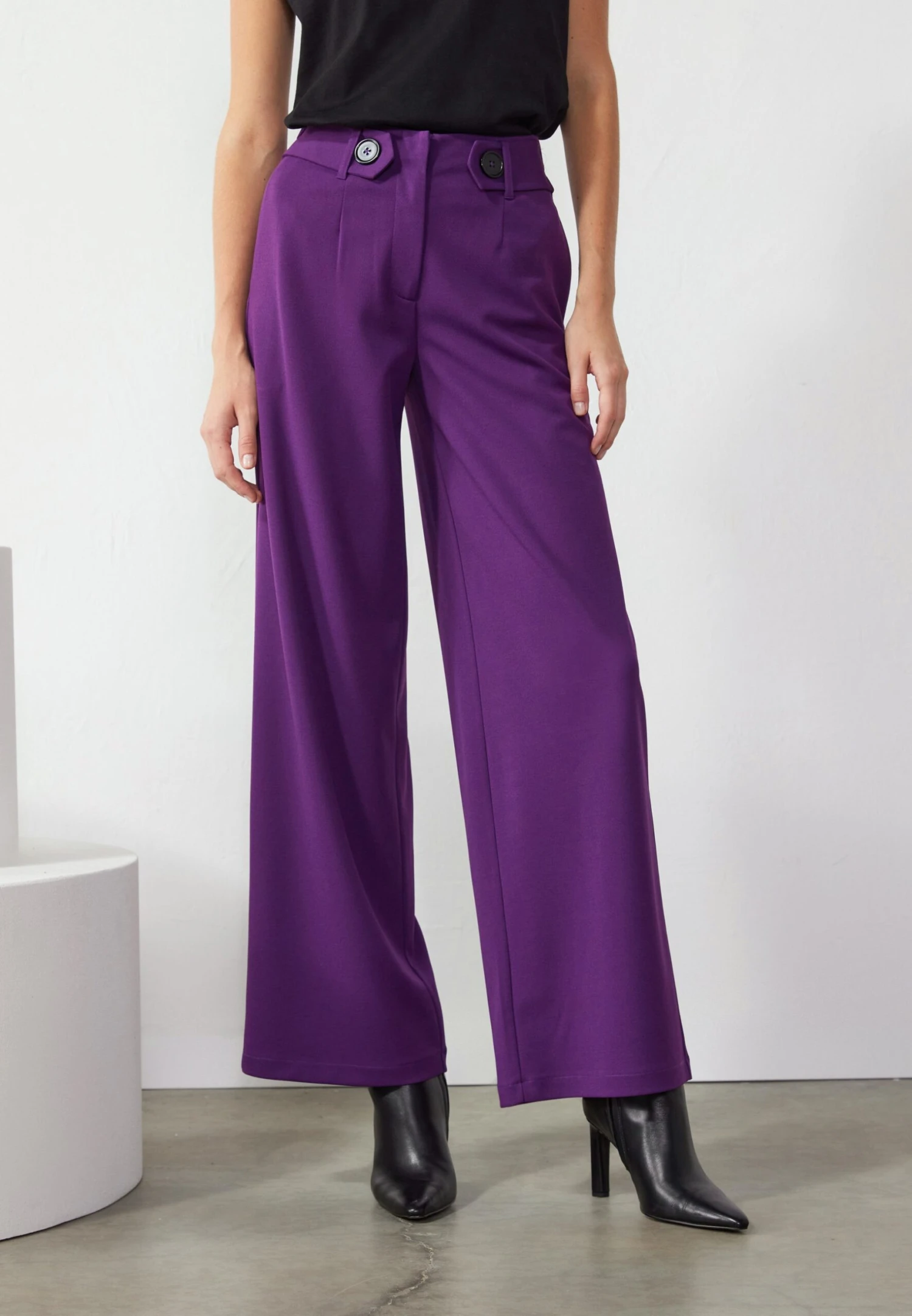 Anna Field Trousers - Dark Purple 1 Anna Field Trousers - Dark Purple