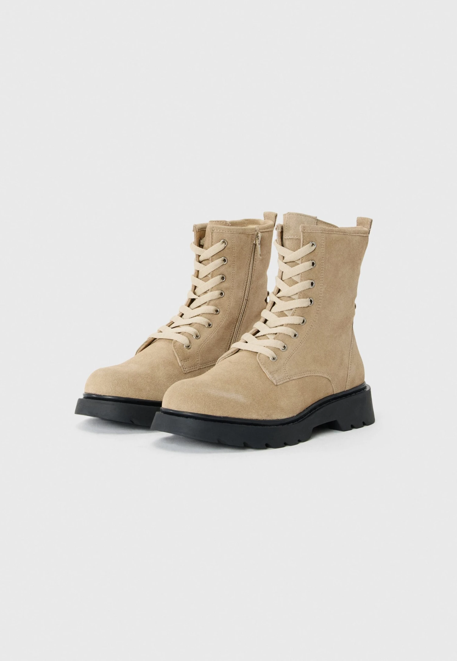 LEATHER - Lace-up Ankle Boots - Beige 2 LEATHER - Lace-up Ankle Boots - Beige - Image 2