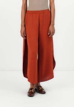 Anna Field SUMMER CULOTTE OPEN HEM - Trousers - Bordeaux