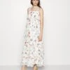 Woven Mama Maxi Dress Nursing Function- Maxi Dress - White/Red