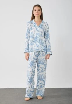 Anna Field SOFT MUSLIN COTTON PRINTED SET - Pyjama Set - White/blue