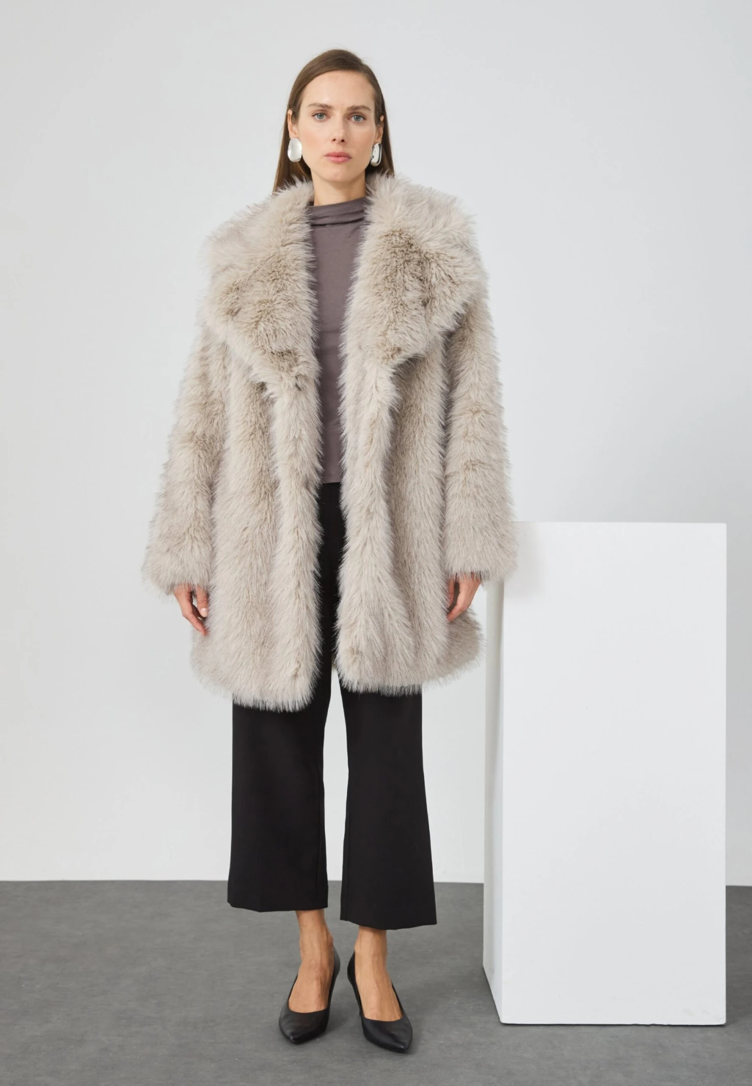 Anna Field Winter Coat - Light Grey 2 Anna Field Winter Coat - Light Grey - Image 2