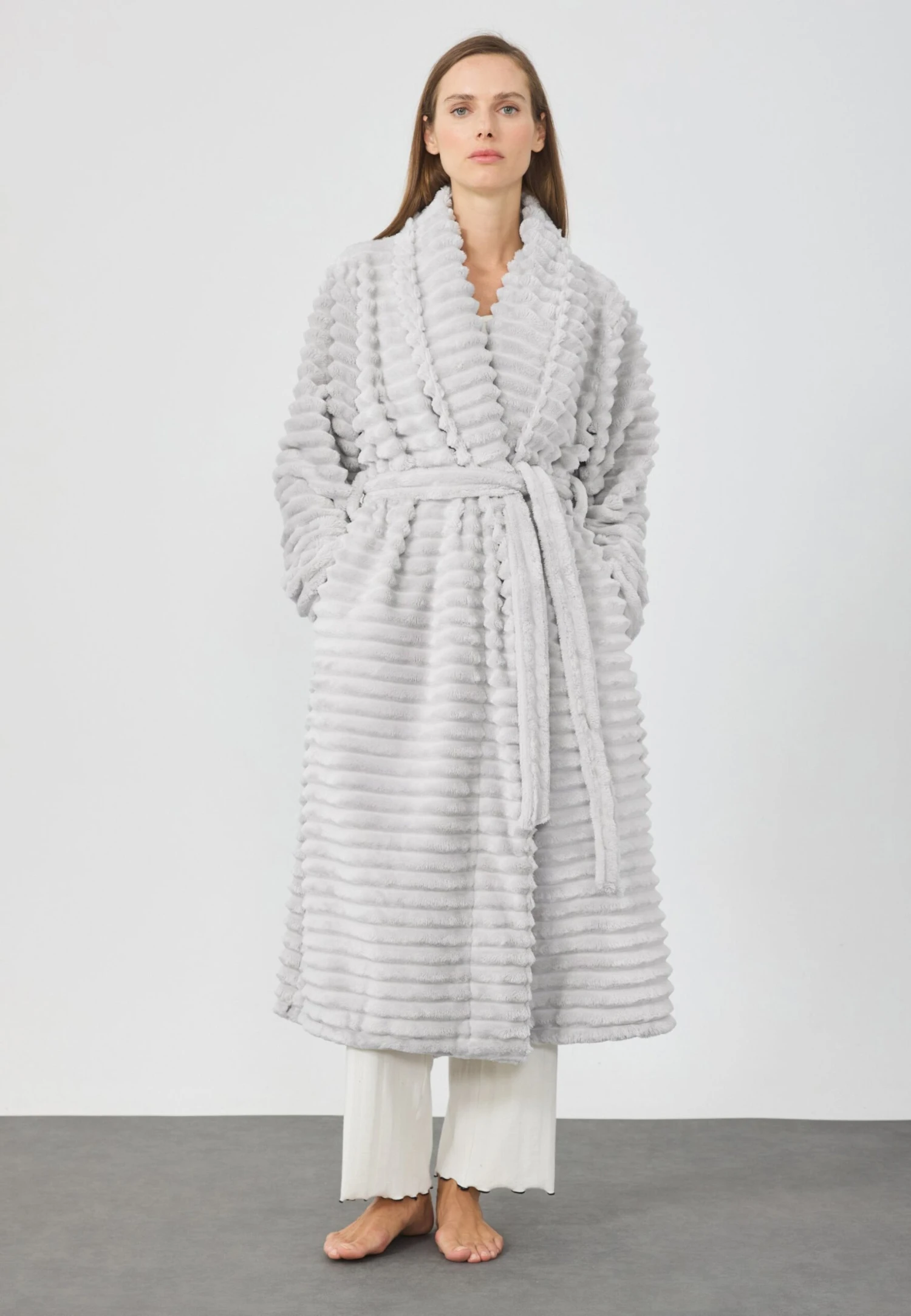 Anna Field Dressing Gown - Grey 2 Anna Field Dressing Gown - Grey - Image 2