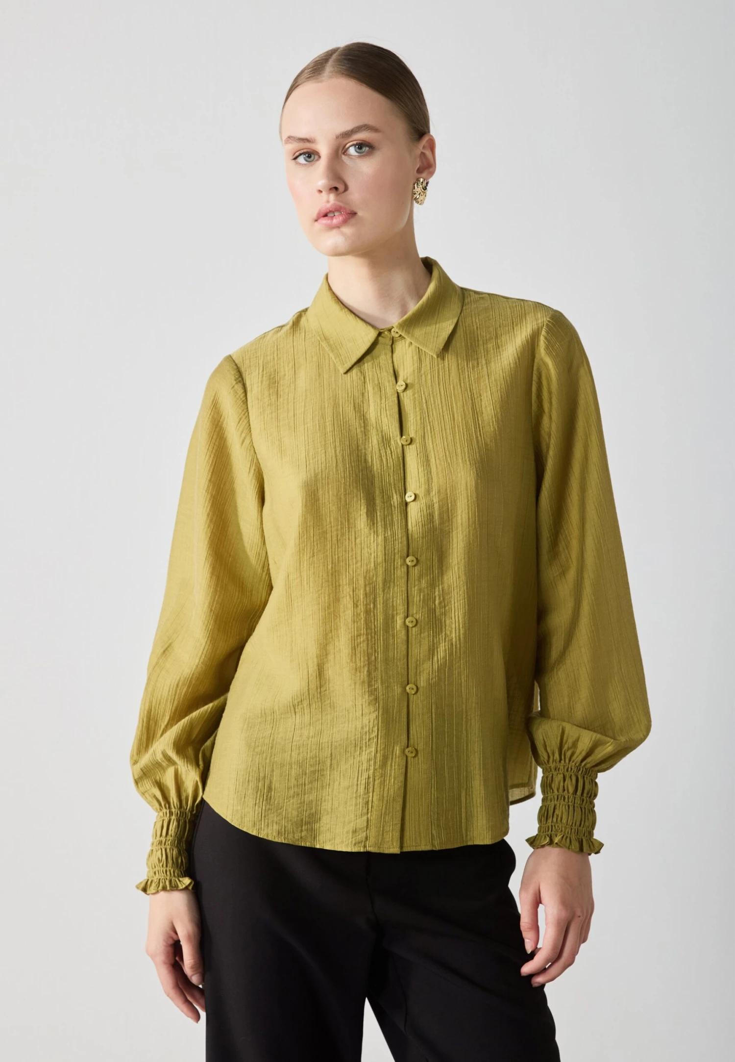 Anna Field Button-down Blouse - Willow 1 Anna Field Button-down Blouse - Willow