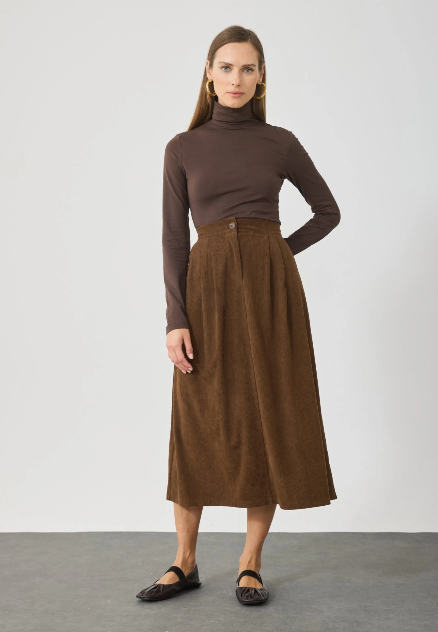 Anna Field A-line Skirt - Pinecone 2 Anna Field A-line Skirt - Pinecone - Image 2