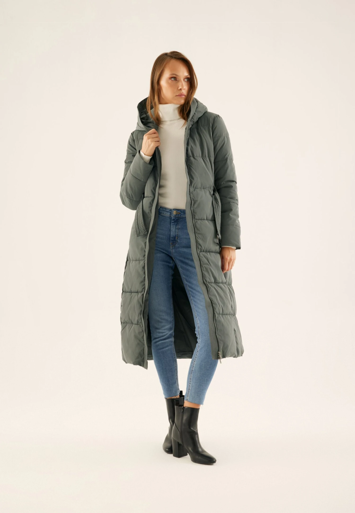 Anna Field Winter Coat - Khaki 2 Anna Field Winter Coat - Khaki - Image 2