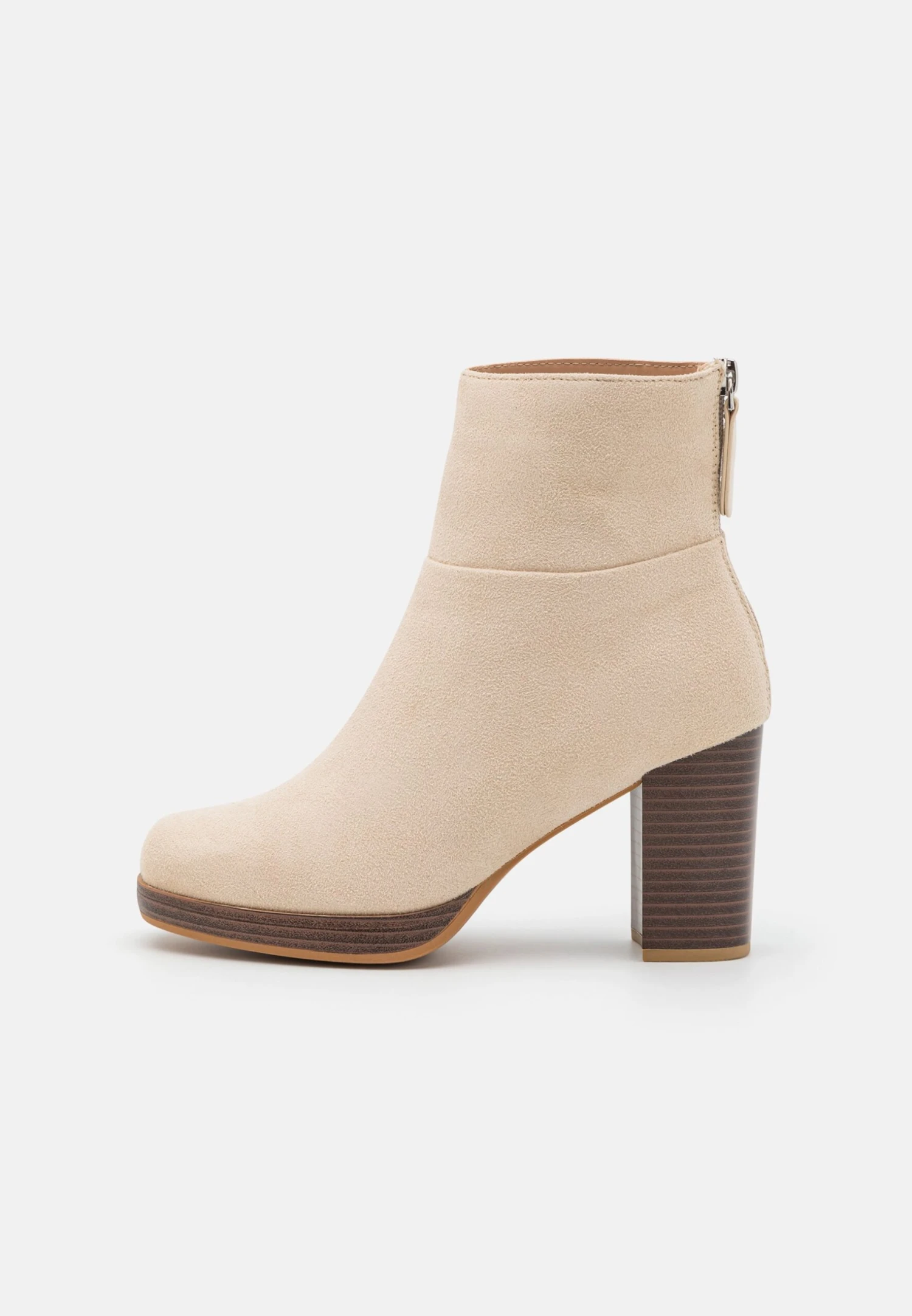 Wide Fit - Platform Ankle Boots - Beige 2 Wide Fit - Platform Ankle Boots - Beige - Image 2