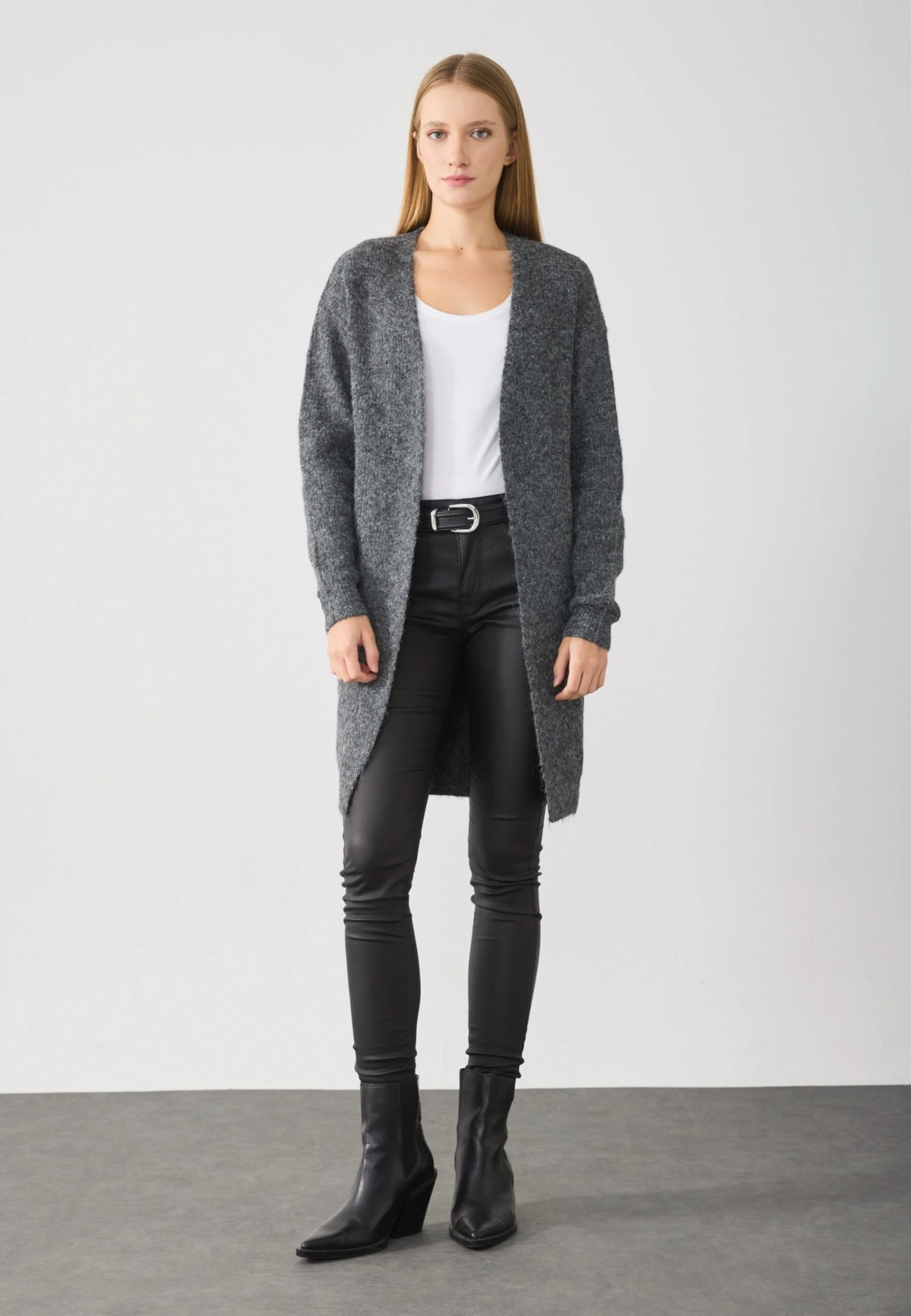 Anna Field Cardigan - Dark Grey Melange 2 Anna Field Cardigan - Dark Grey Melange - Image 2