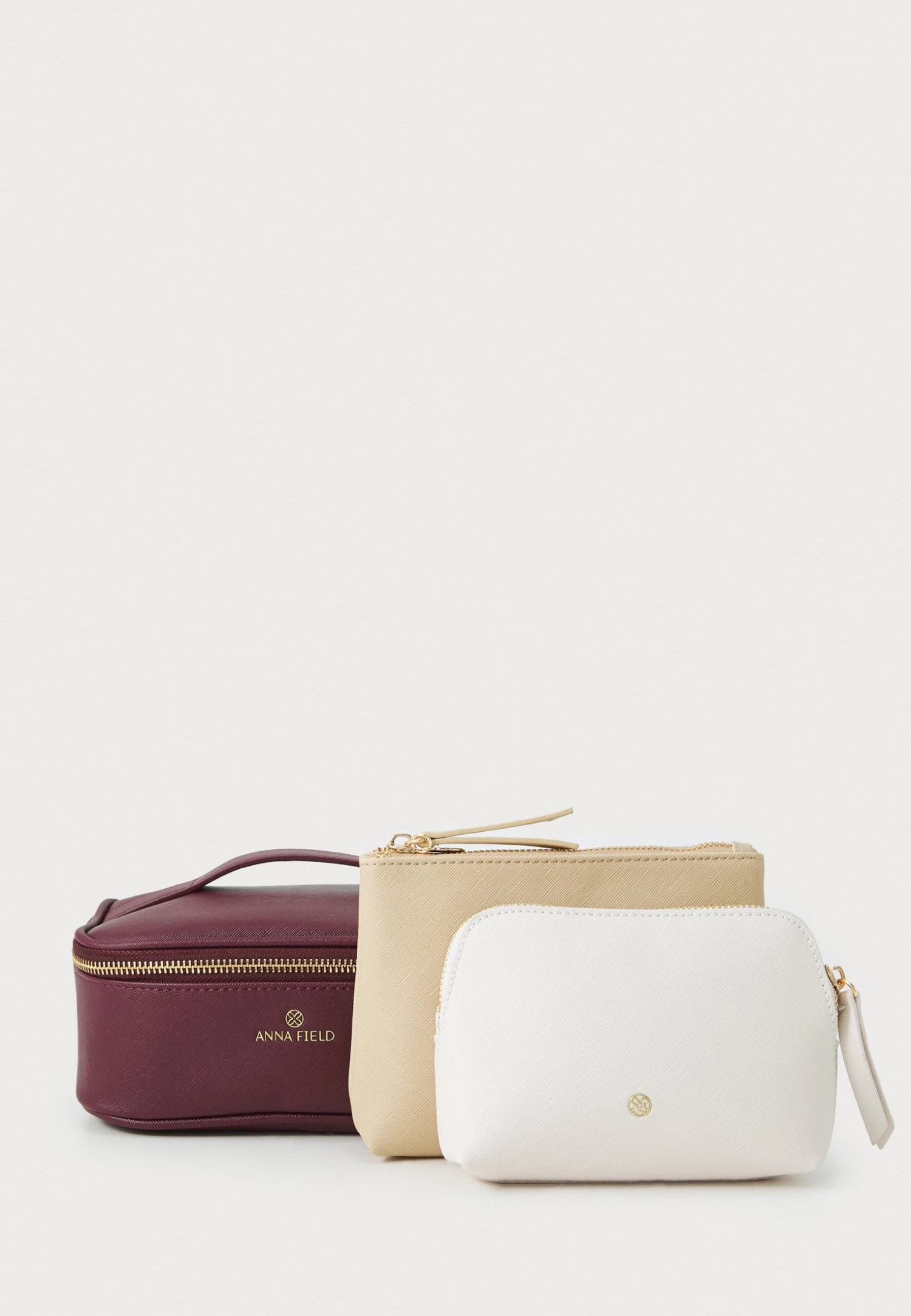 Anna Field SET - Wash Bag - Beige/bordeaux/offwhite 1 Anna Field SET - Wash Bag - Beige/bordeaux/offwhite
