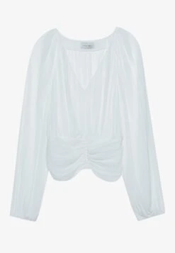 Anna Field CROPPED PLISSE TUNIC - Blouse - Offwhite 9 Anna Field CROPPED PLISSE TUNIC - Blouse - Offwhite -Fashion e9a7276eb37f43fba59bf1e5217dd98f