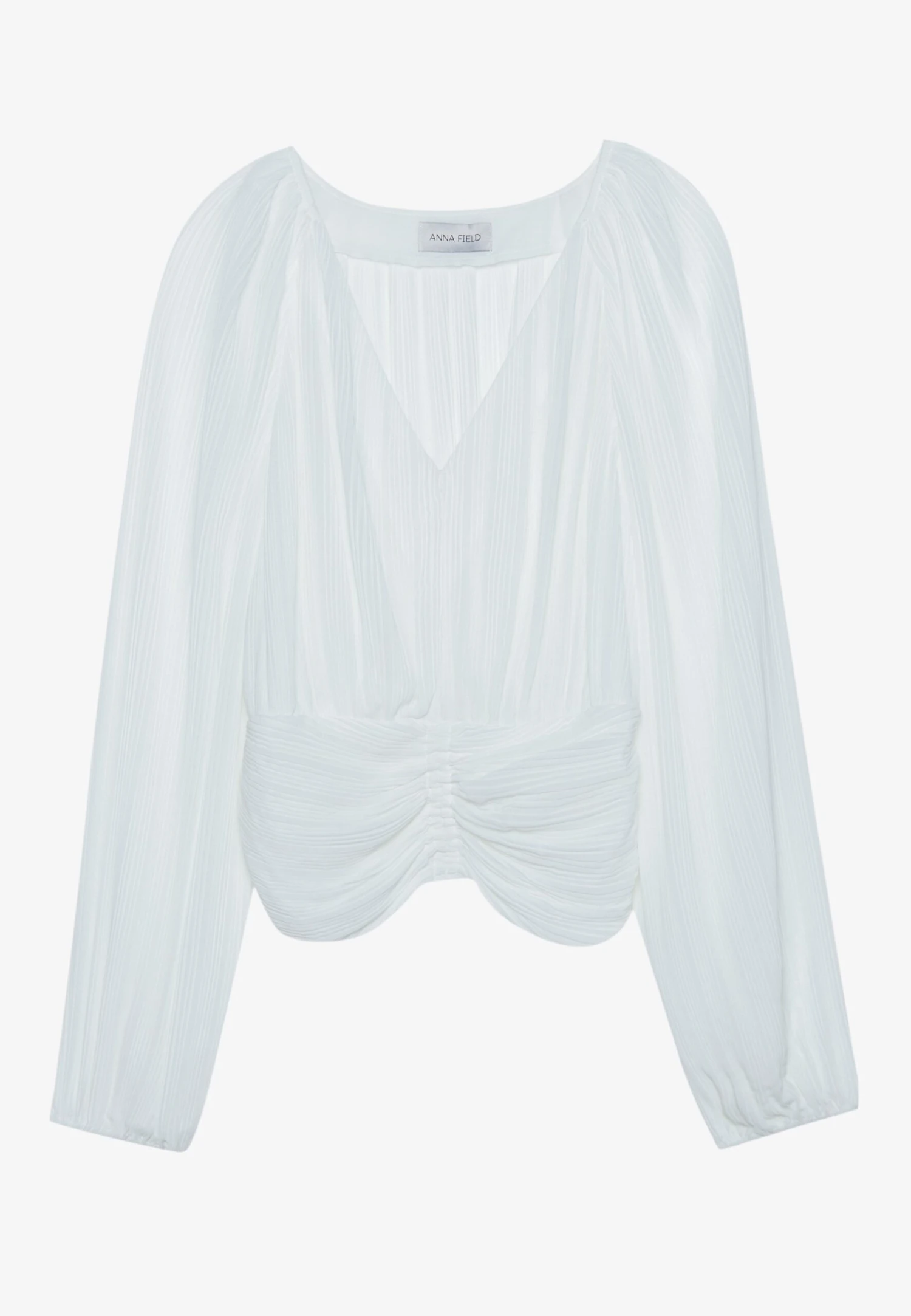Anna Field CROPPED PLISSE TUNIC - Blouse - Offwhite 4 Anna Field CROPPED PLISSE TUNIC - Blouse - Offwhite - Image 4
