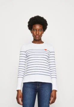 Anna Field Long Sleeved Top - White/Dark Blue