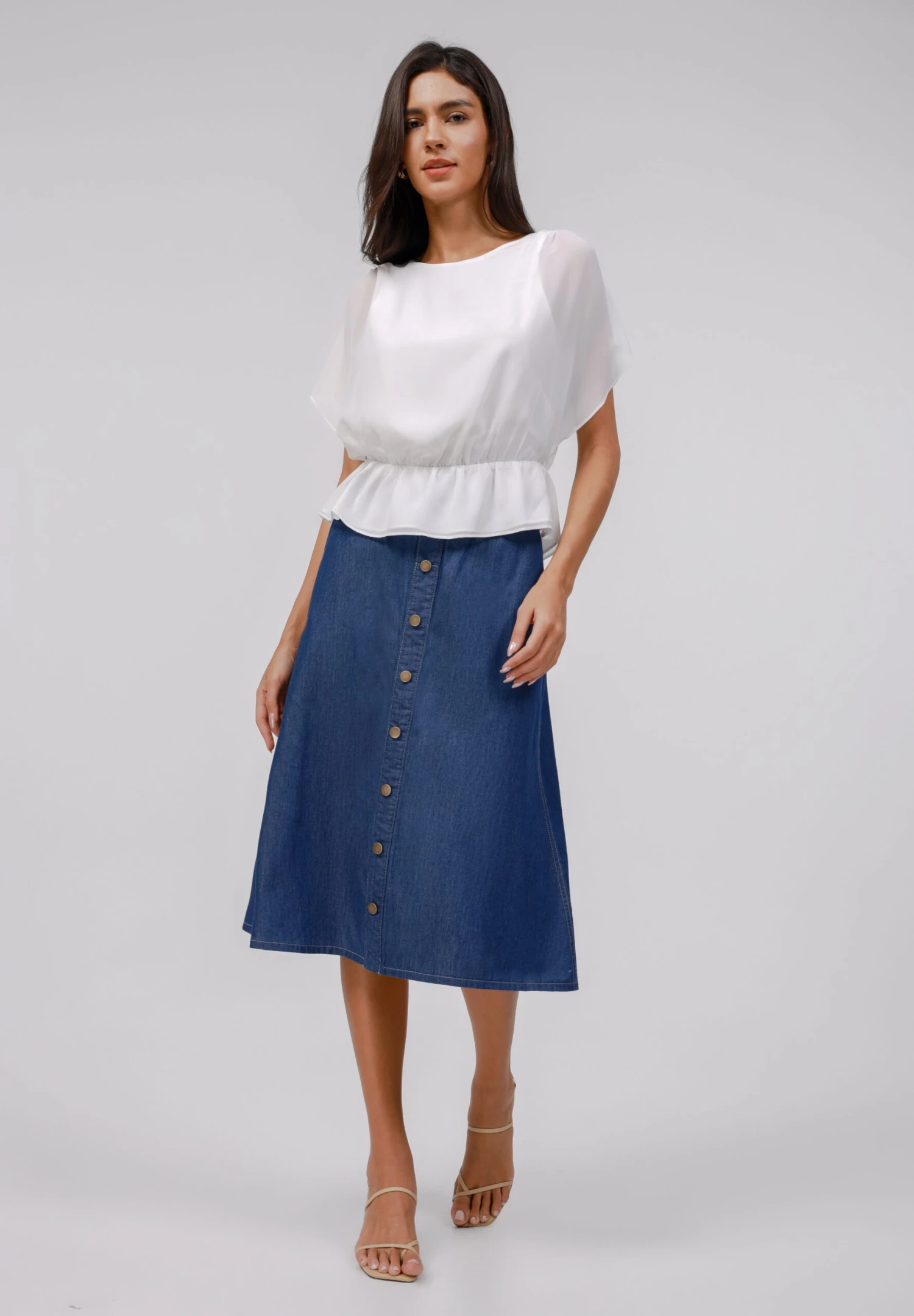 Anna Field Denim Skirt - Mid Blue Wash 2 Anna Field Denim Skirt - Mid Blue Wash - Image 2