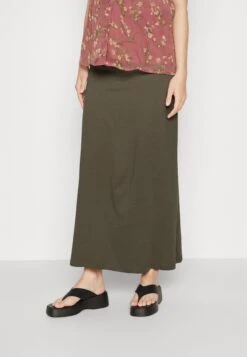 Maternity Maxi Skirt With Drawstring Waistband - Maxi Skirt - 606 - Khaki
