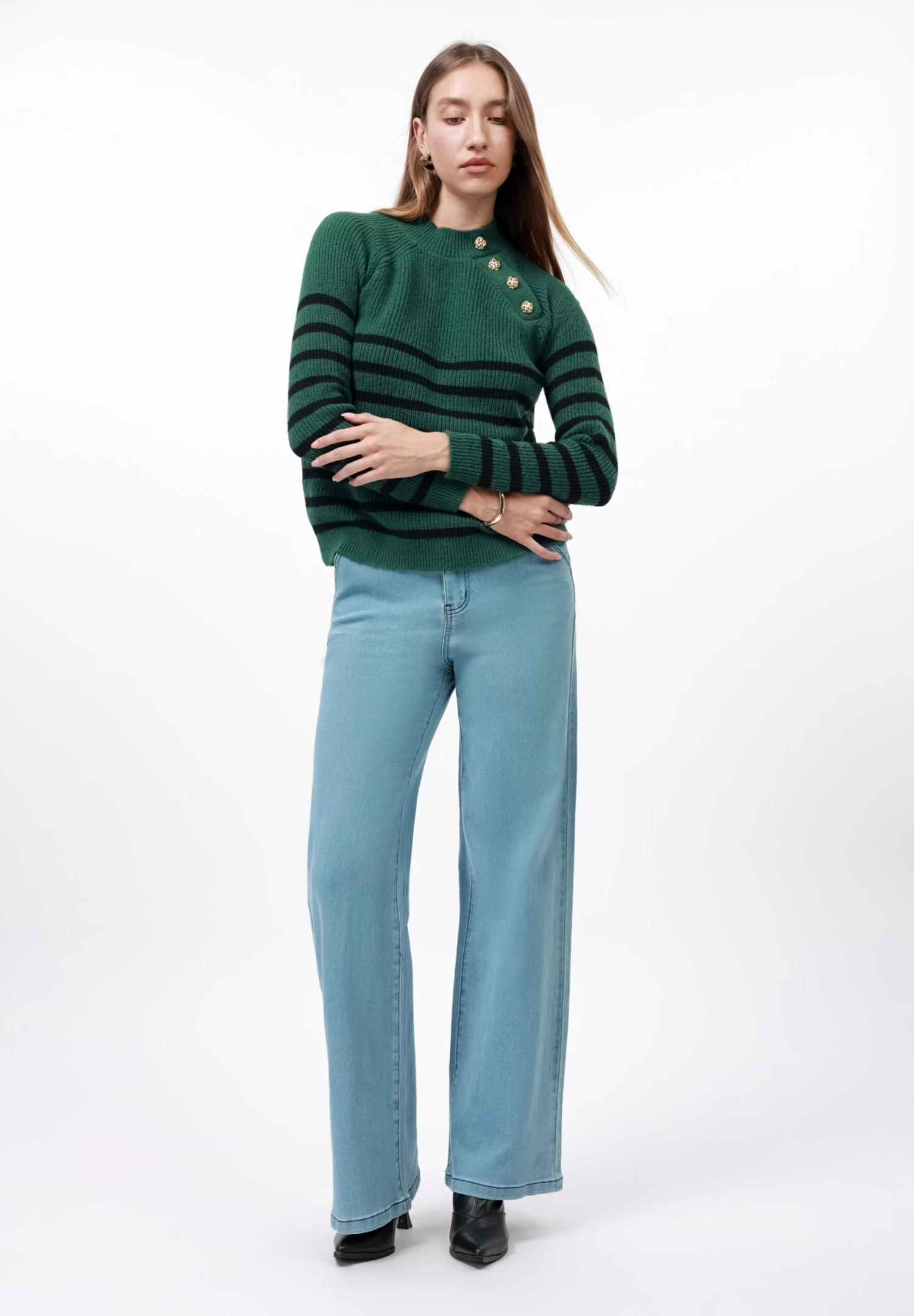 Anna Field Jumper - Green/black 2 Anna Field Jumper - Green/black - Image 2