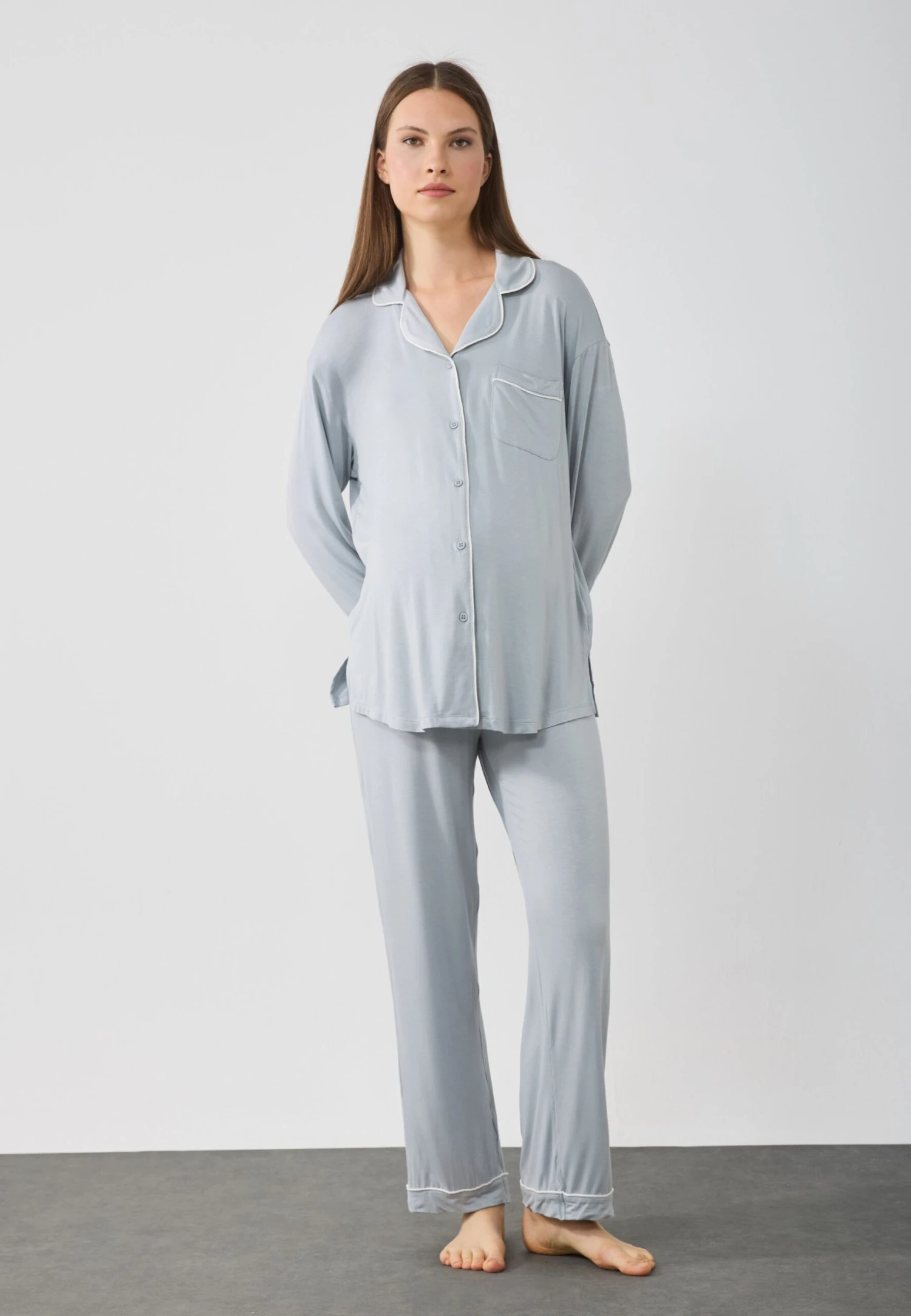 Pyjamas - Grey/white 2 Pyjamas - Grey/white - Image 2