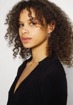 Center Front Knot Low Midi Dress - Day Dress - Black 9 Center Front Knot Low Midi Dress - Day Dress - Black -Fashion fbf96bda43504365b9c46d77c1a4e5ab